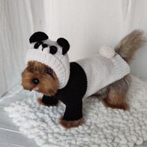 Panda dog costume Handmade dog sweater Halloween costumes for dogs Cosplay costu - $57.00