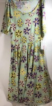 NEW LuLaRoe Nicole Dress Size S Floral Fit Flare Ballet Sleeves Stretch ... - £24.10 GBP