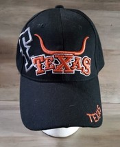 Texas Longhorn Baseball Hat Texas Flag Embroided Raised Adjustable Black... - $16.70