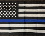 2x3 Blue Line Police Memorial Embroidered American 210D Nylon Flag USA B... - $24.88