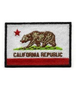 CALIFORNIA STATE FLAG IRON ON PATCH 3&quot; Republic Bear Embroidered Appliqu... - £3.98 GBP