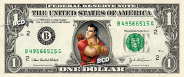 GASTON - Beauty &amp; the Beast on REAL Dollar Bill Disney Cash Money Memorabilia - £7.07 GBP
