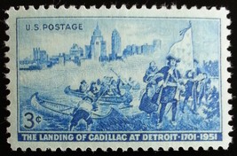 1951 3c Landing of Cadillac, Detroit Scott 1000 Mint F/VF NH - $0.99