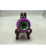 VTG Christopher Radko Shiny Brite Double Indent Bumpy Ornament Green Pur... - €25,83 EUR