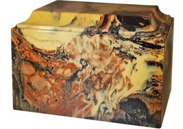 Large/Adult 225 Cubic Inch Tuscany Antique Gold Cultured Marble Cremation Urn - $257.99