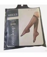 West Loop Sheer Reinforced Toe Knee Highs Coffee Size One - 2 Pack - $3.12 CAD