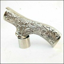 Silver Antique Finished Solid Brass Handle For Walking Stick Canes Handm... - £16.35 GBP