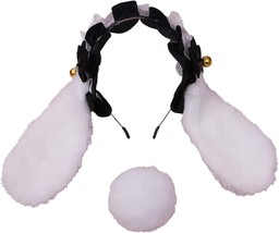 Cosplay Girl Plush Furry Bunny Ears Headwear Accessory Rabbit Headband - £24.59 GBP
