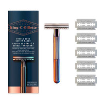 King C. Gilette Double Edge Safety Razor - 1 Razor Handle &amp; 5 Blades SEALED - £11.56 GBP