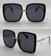Brand New Gucci GG0903S-006 Black &amp; Gold Oversized Sunglasses with Grey ... - $205.80