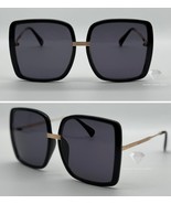 Brand New Gucci GG0903S-006 Black &amp; Gold Oversized Sunglasses with Grey ... - $281.75 CAD