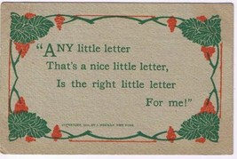 Comic Postcard Any Little Letter A Nice Little Letter 1913 - £2.28 GBP