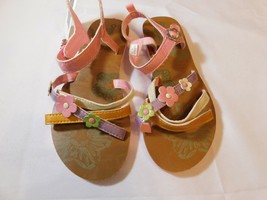 Osh Kosh B&#39;Gosh Girl&#39;s Youth Sandals Flats shoes Size 3M Pink NWT new flowers - £12.33 GBP