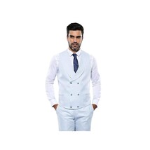 Men 3pc European Vested Suit WESSI J.VALINTIN Extra Slim Fit JV14 Sky Blue new image 5