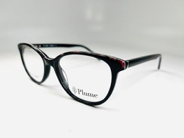 Thin &amp; Light PLUME Black ROBIN Eyeglasses with Colorful Brow Accent 50/1... - $24.70