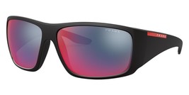 Prada PS 04VS 1BO9Q1 Linea Rossa Sunglasses Black Demishiny Dark Grey Mirror - £107.90 GBP