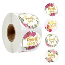 Floral Thank You Sticker Labels 500pcs Stationery Stickers For Kids Gift Box - £9.58 GBP+