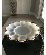 Devil Egg Glass serving tray with gold trim - $38.35 CAD