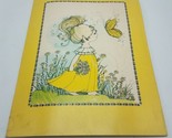 Vintage 1976 MEAD Yellow Girl With Buttefrly Wildflowers Portfolio Folder - £7.08 GBP