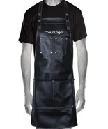Premium Artificial  Leather Apron - Black,”Send Your Name”Personlized - $73.52 CAD
