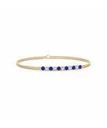 ANGARA Prong-Set Sapphire and Diamond Bar Bracelet for Women in 14K Soli... - £2,467.51 GBP