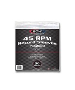 Pack of 50 BCW Paper Record Sleeves 45 RPM - Polylined - SQ Corners - Wi... - £13.08 GBP