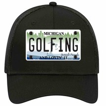 Golfing Michigan State Novelty Black Mesh License Plate Hat - £22.55 GBP