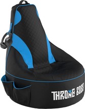 Gamer Beanbag Gaming Chair (Black/Blue) - Fun Gaming Sofa - Big Bean Bag Chairs - £82.28 GBP