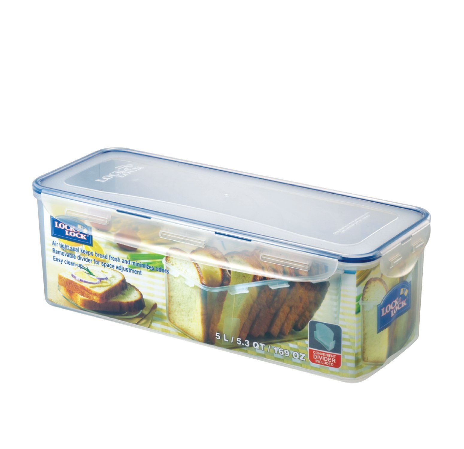 Lock & Lock Rectangular Bread Box, Tall, 21-Cup with Divider - $34.91