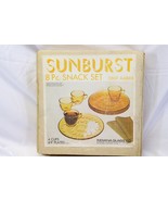 Vintage Indiana Glass Sunburst Snack Set of 8 Pieces Plates Cups Origina... - $25.81 CAD
