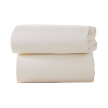 Clair de Lune Moses Basket Cotton Jersey Fitted Sheets (Pack of 2, White)  - £14.63 GBP