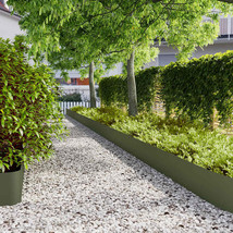 vidaXL Lawn Edgings 10 pcs Olive Green 9.8x40.6&quot; Cold-rolled Steel - $265.44 CAD