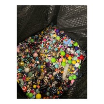 15.5 Lb Bag Assorted Beads Charms &amp; Jewelry Glass, Plastic, Stone, Vintage &amp; New - £33.78 GBP