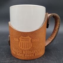 Vintage 1980 Union Pacific Leather Coffee Mug Railroad Train Kansas Mech... - $19.78