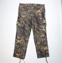 Vintage 90s Mossy Oak Camouflage Mens 2XL Distressed Wide Leg Cargo Pants USA - £93.18 GBP