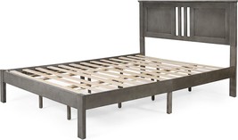 Platform Queen Bed In Gray Acacia Wood By Christopher Knight Home. - £285.54 GBP