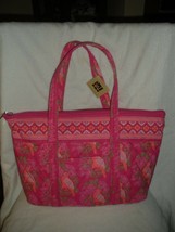 Gal Quilted Pink Print Cotton Fabric Design Shoulder Tote Bag/Purse New W/T - £23.91 GBP