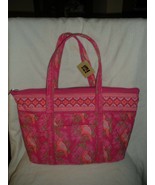 Gal Quilted Pink Print Cotton Fabric Design Shoulder Tote Bag/Purse New W/T - £23.52 GBP