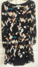 White House Black Market Women Black Floral Long Sleeve Sheath Dress Siz... - $24.75