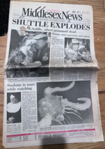 January 28 1986 Space Shuttle Columbia disaster McAuliffe Middlesex News - £42.87 GBP