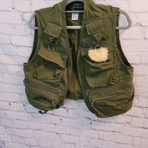 Vintage Columbia Fishing Vest Mens Sm Green Outdoor Gear length 19 X wid... - $29.68