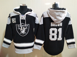 Tim Brown Raiders Black Lace-Up Pullover Jersey Hoodie  - $59.25