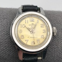 Unichron Wristwatch Mechanical Kreisler Leather Band with nice cream dial. - $120.94