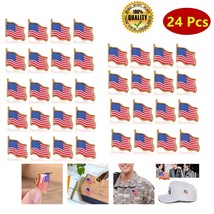 24 Pcs Unisex American Flag US Label Pin United States USA Hat Tie Tack Badge - £9.37 GBP