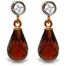 Galaxy Gold GG 14k Rose Gold Earrings with Diamonds and Garnets - £278.96 GBP+