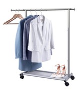 Short Clothing Racks For Hanging Clothes With Bottom Shelves And Wheels ... - £58.18 GBP