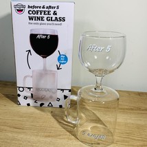 Coffee Wine Cup Glass 2 in One Before 5 After 5 Christmas Gift Big Mouth NEW - £11.58 GBP