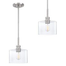 2 Pack Single Vintage Hanging Pendant Light Brushed Nickel Rod Finish 7.5 Inches - £91.82 GBP