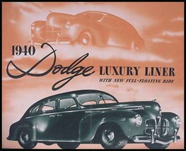 1940 Dodge Deluxe Luxury Liner Brochure - $29.12