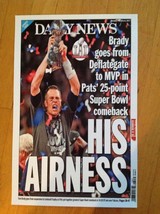 Tom Brady New England Patriots Poster 17 X 11 &quot;His Airness&quot; Daily News 2-6- 2017 - £11.06 GBP